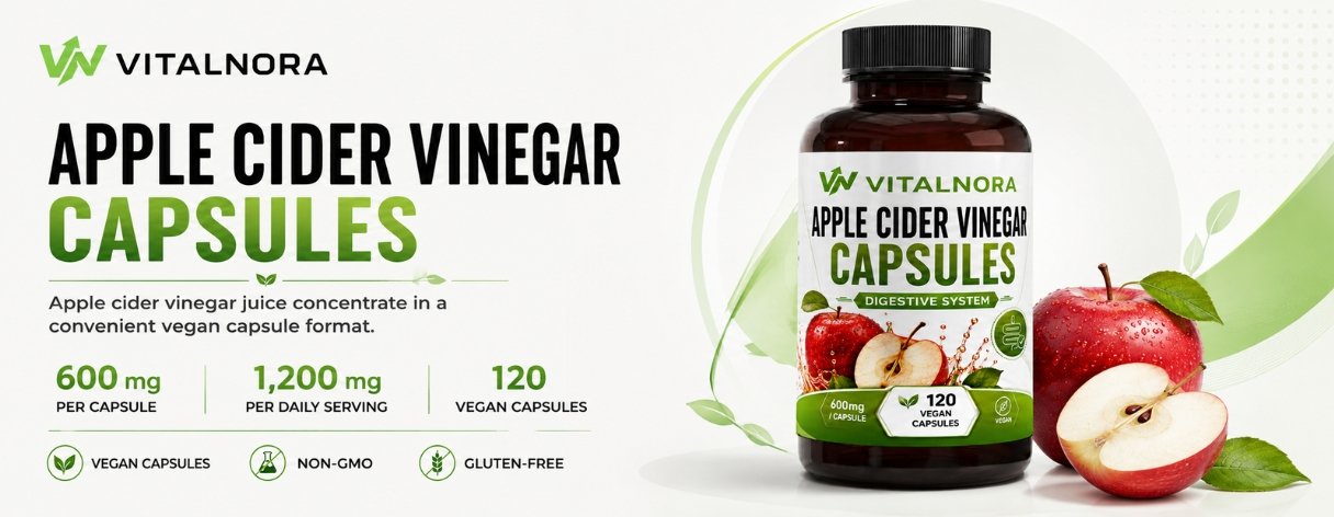 Apple Cider Vinegar Extract Capsules 600mg – 120 Vegan Capsules product information