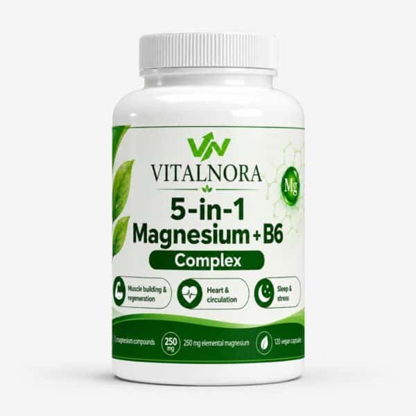 Magnesium 5x Complex + B6 — 120 Vegan Capsules