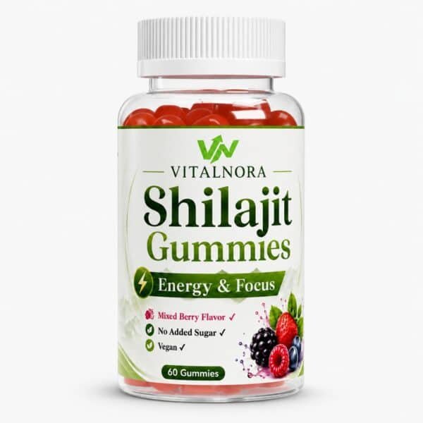 Shilajit Gummies 1000mg + Vitamins C, B6 & B12 – 60 Gummies