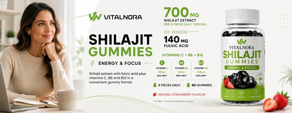 Shilajit Gummies + Vitamins C, B6 & B12 – 60 Gummies product information