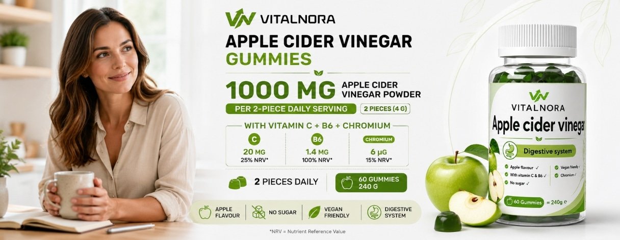 Apple Cider Vinegar + C + B6 + Chromium Gummies – 60 pcs product information