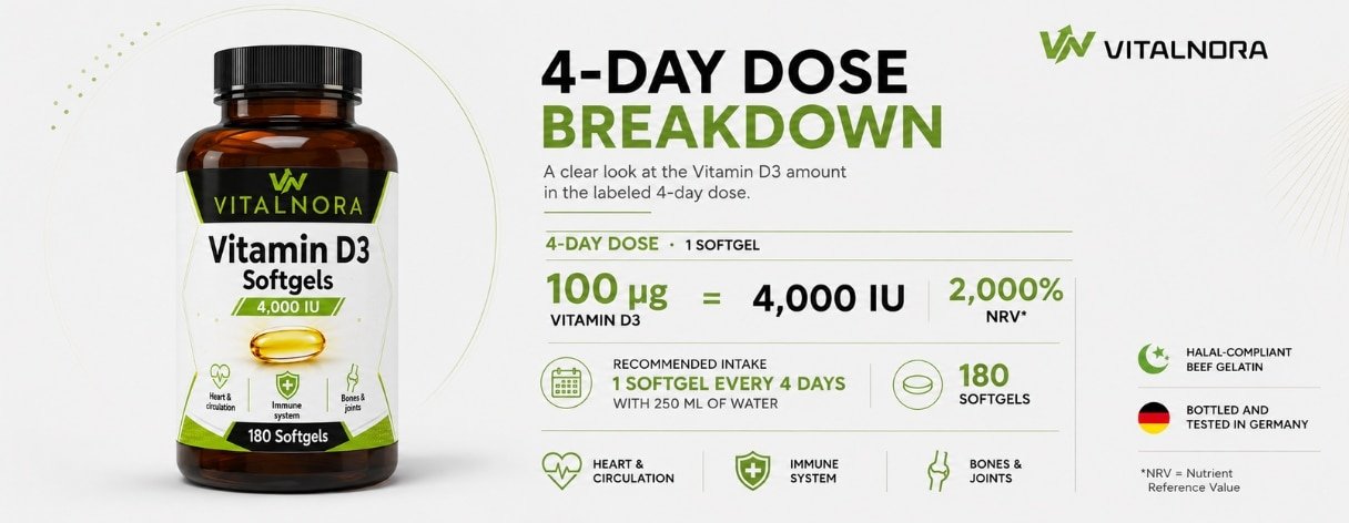Vitamin D3 4,000 IU Softgels – 180 Softgels product information