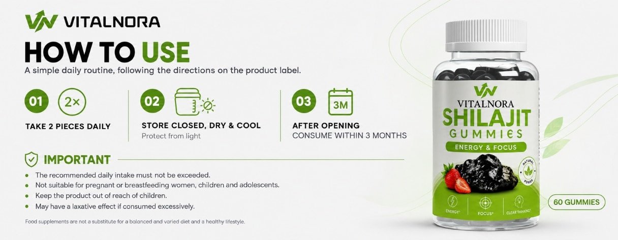 Shilajit Gummies + Vitamins C, B6 & B12 – 60 Gummies product information
