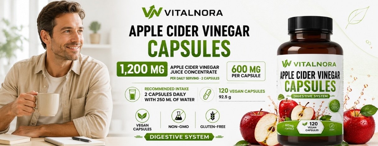 Apple Cider Vinegar Extract Capsules – 600mg Per Capsule | 120 Vegan Capsules product information