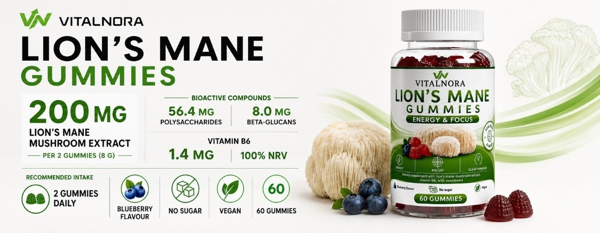 Lion’s Mane + Vitamin B6 Gummies — 60 pcs product information