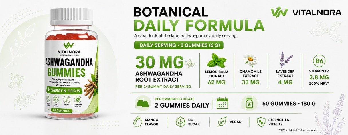 Ashwagandha + Vitamin B6 Gummies – 60 pcs product information