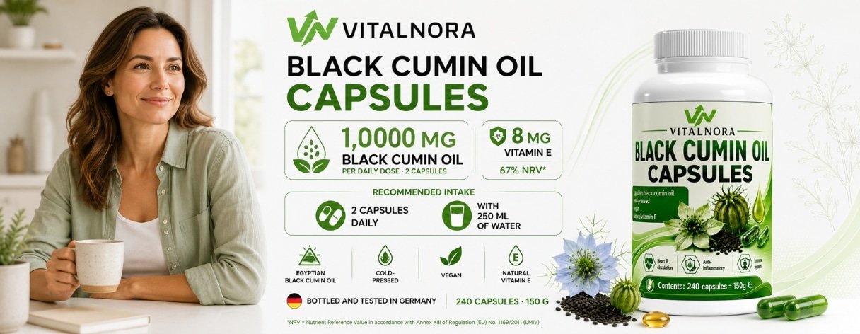 Egyptian Black Cumin Oil – 240 Vegan Softgels product information