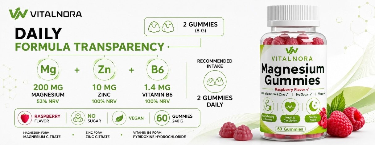 Magnesium + Zinc + Vitamin B6 Gummies — 60 pcs product information