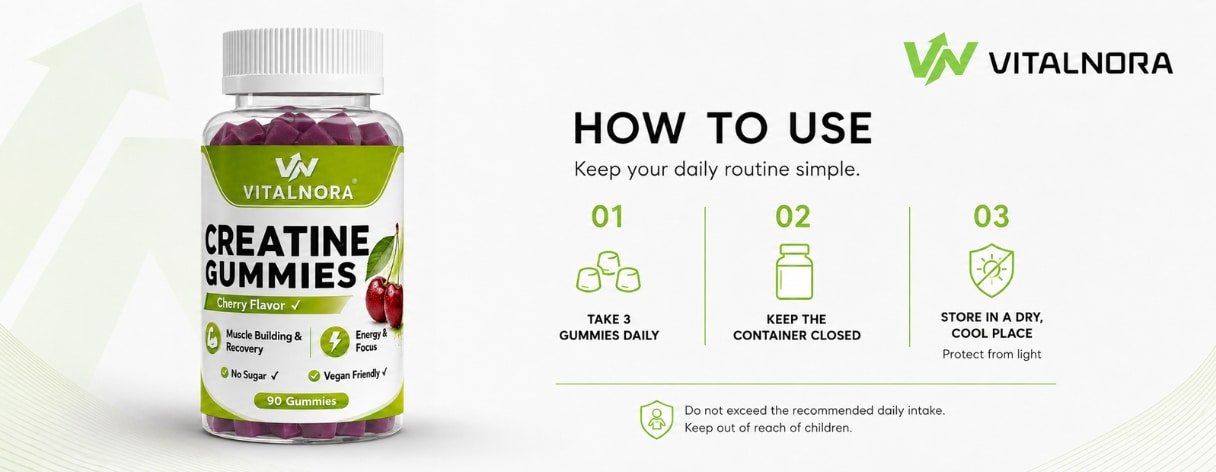 Creatine Gummies Cherry Flavor – 90 Gummies product information