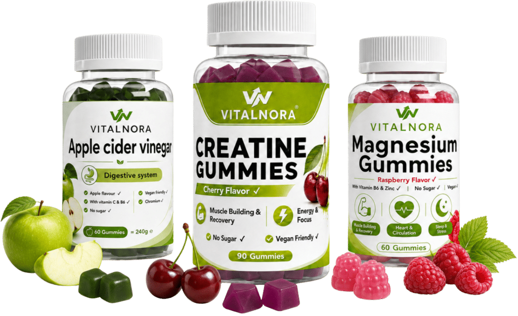 Vital Nora supplement gummies and capsules